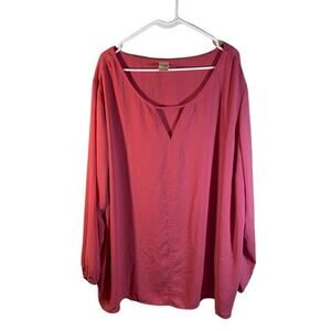 Terra & Sky Pink Sheer Top Size 3X